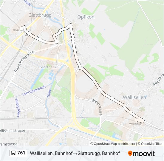 761 Bus Line Map