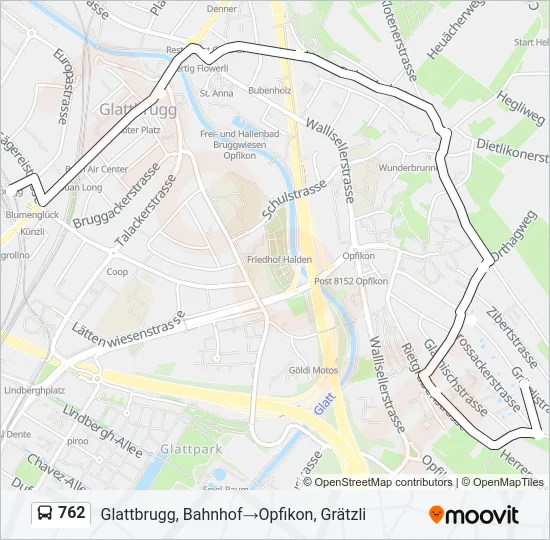 762 Bus Line Map