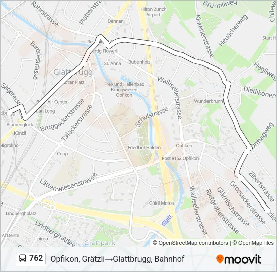 762 Bus Line Map