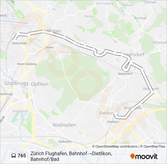 765 Bus Line Map