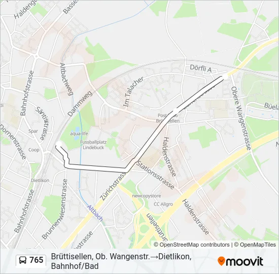 765 Bus Line Map