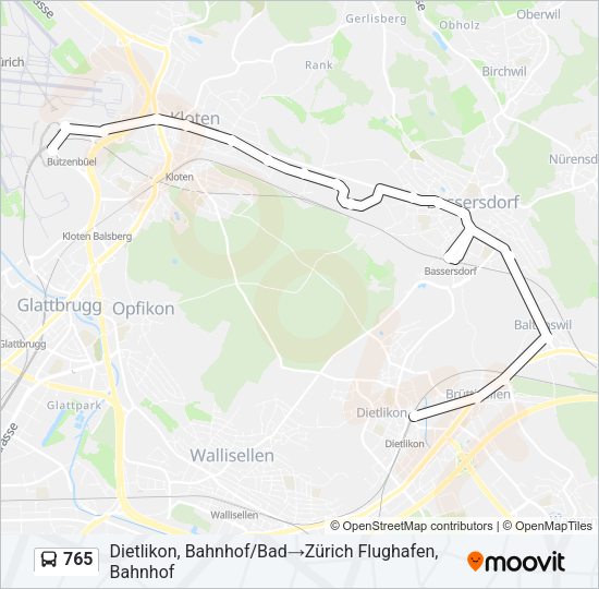 765 Bus Line Map