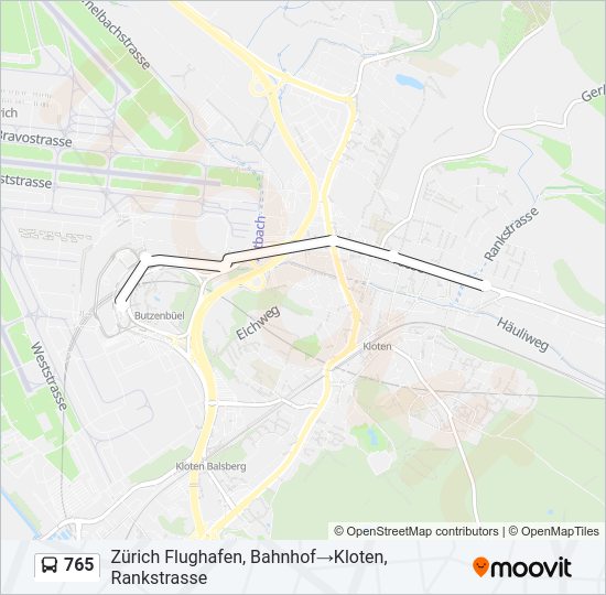 765 Bus Line Map