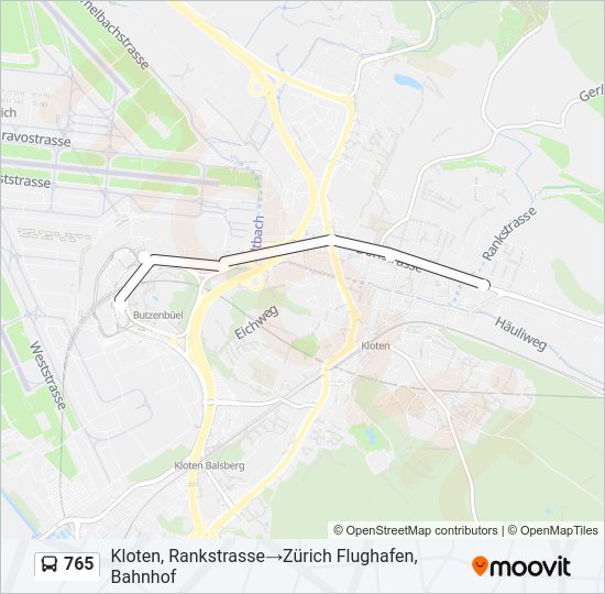 765 Bus Line Map