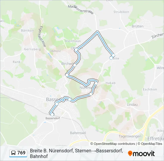 Buslinie 769 Karte