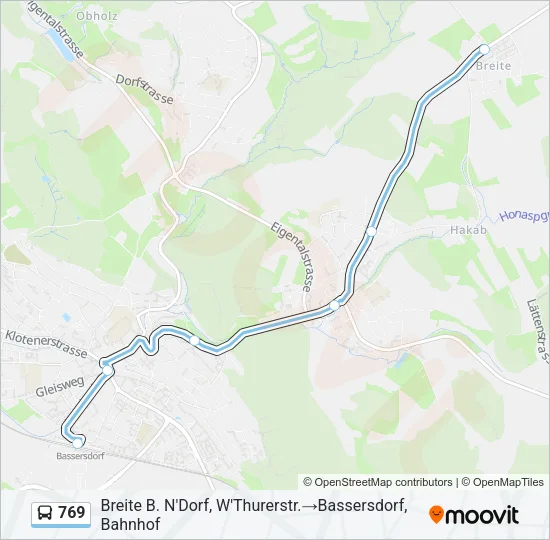 769 Bus Line Map