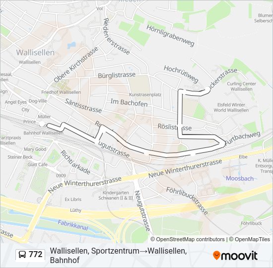 772 Bus Line Map