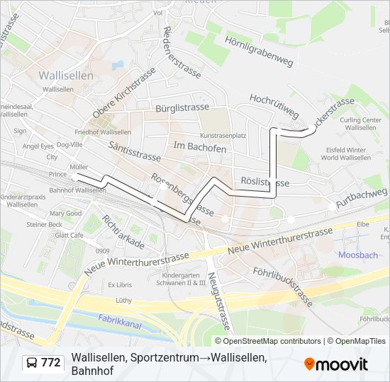 772 Bus Line Map