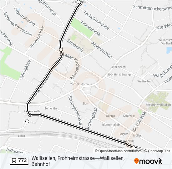 773 Bus Line Map