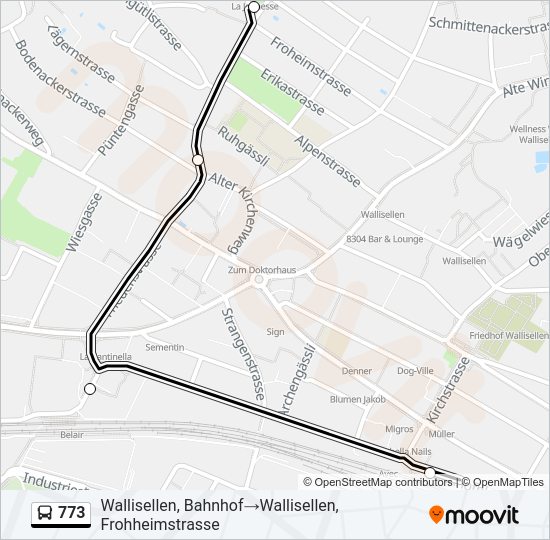 773 Bus Line Map