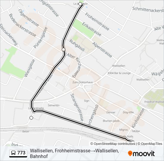 773 Bus Line Map