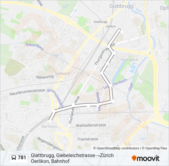 781 Bus Line Map