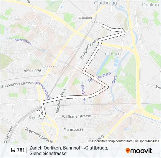 781 Bus Line Map