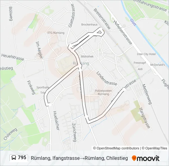 Plan de la ligne 795 de bus