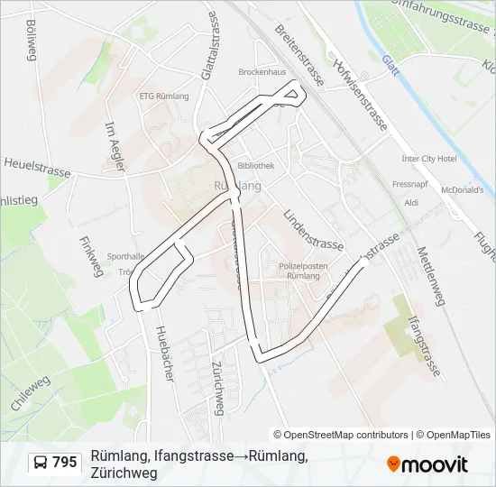 Plan de la ligne 795 de bus