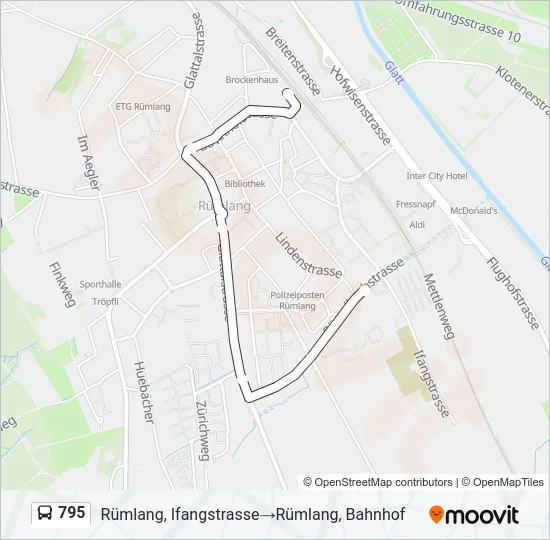 Plan de la ligne 795 de bus