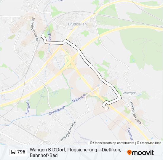 796 Bus Line Map
