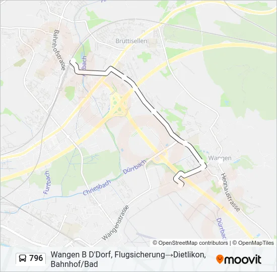 796 Bus Line Map