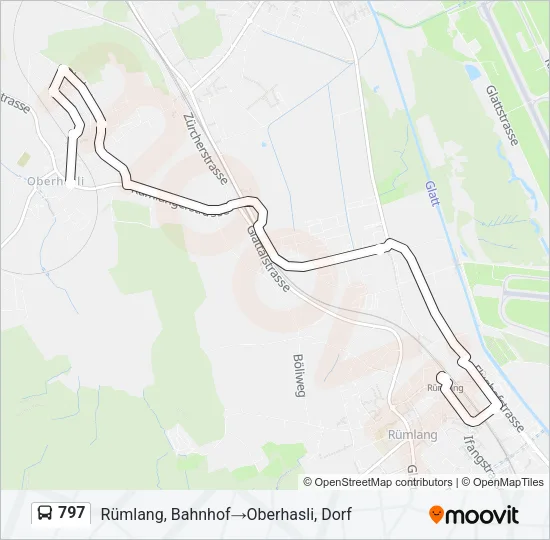 Plan de la ligne 797 de bus