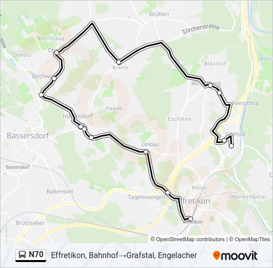 N70 Bus Line Map