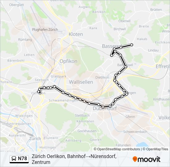 N78 Bus Line Map