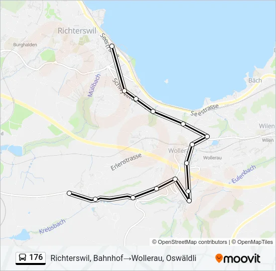 Plan de la ligne 176 de bus
