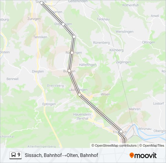 9 Bus Line Map