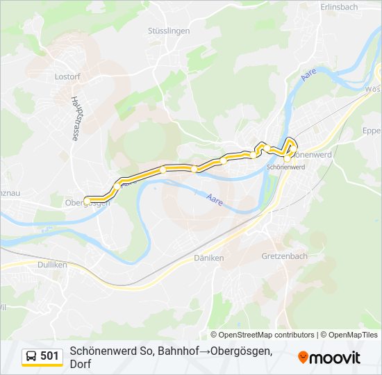 501 Bus Line Map