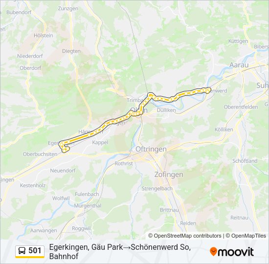 501 Bus Line Map