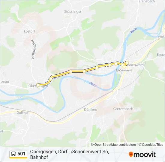 501 Bus Line Map