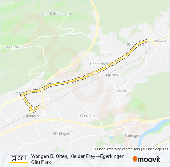 501 Bus Line Map