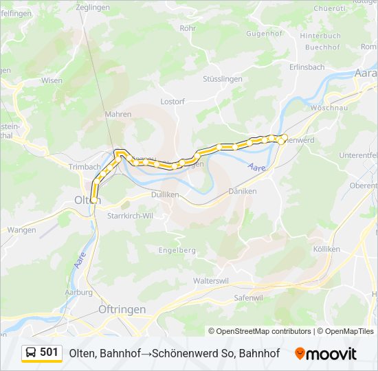 501 Bus Line Map