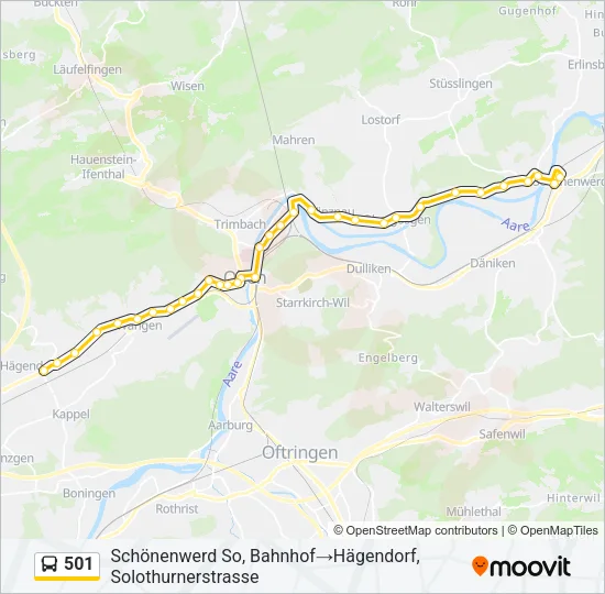 501 Bus Line Map