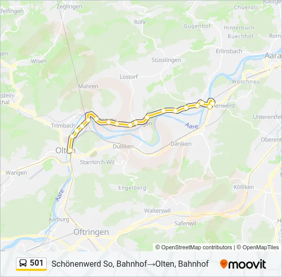 501 Bus Line Map