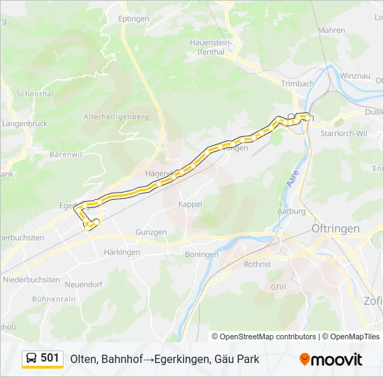 501 Bus Line Map