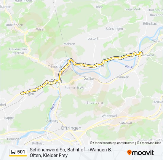 501 Bus Line Map