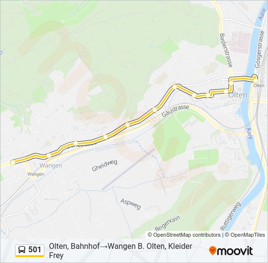 501 Bus Line Map