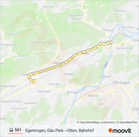 501 Bus Line Map