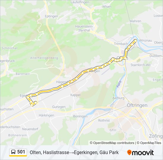501 Bus Line Map