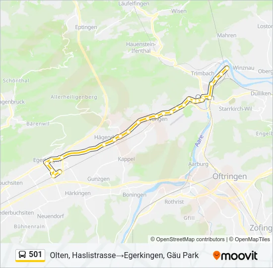 501 Bus Line Map