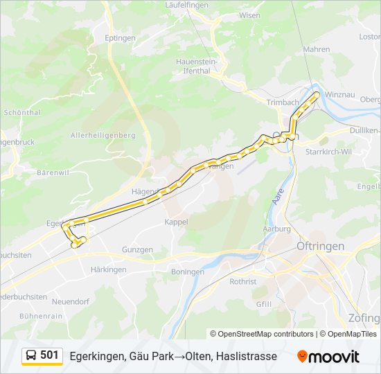 501 Bus Line Map