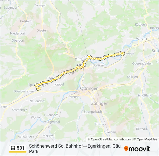 501 Bus Line Map