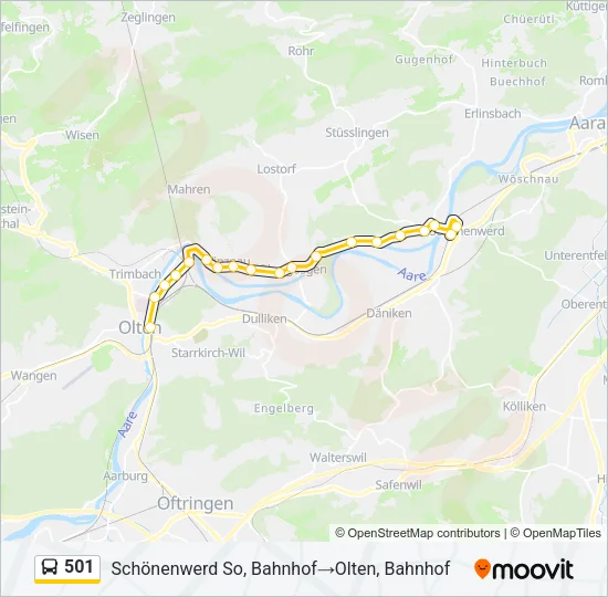 501 Bus Line Map