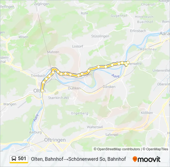 501 Bus Line Map
