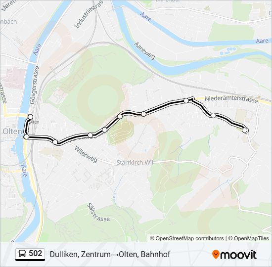 502 Bus Line Map
