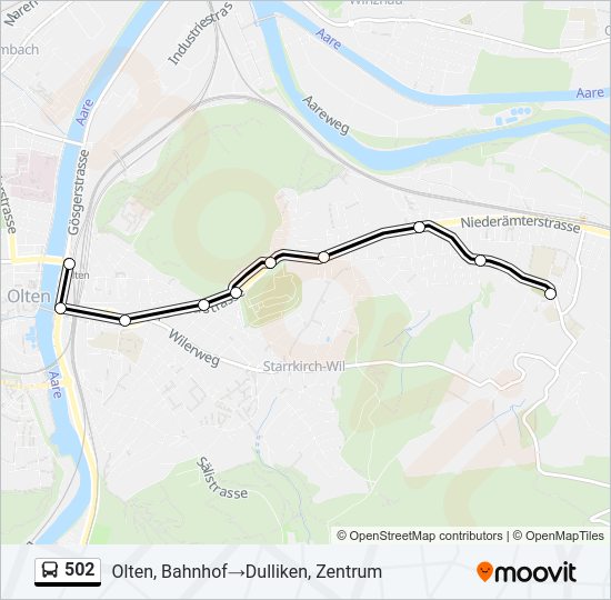 502 Bus Line Map