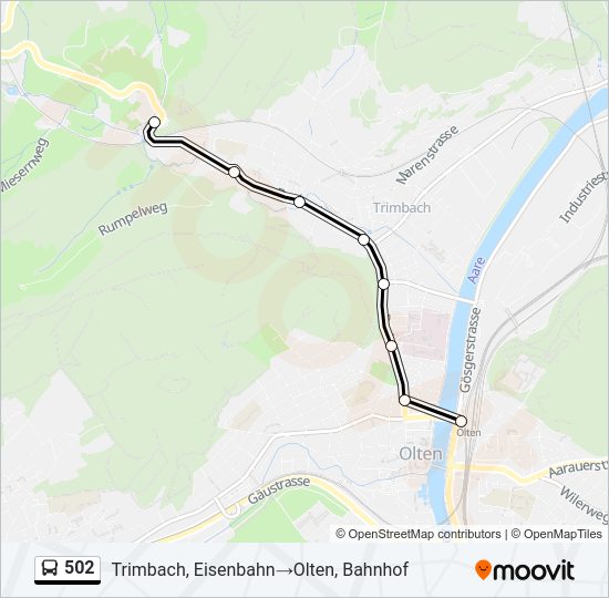 502 Bus Line Map