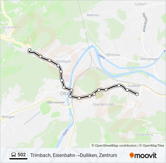 502 Bus Line Map