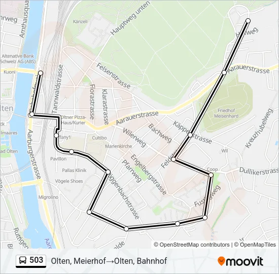 503 Bus Line Map