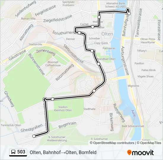 503 Bus Line Map
